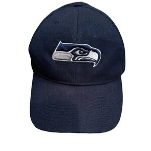 SEATTLE SEAHAWKS NFL football cap hat adjustable blue OS Hawks fan 12’s EUC